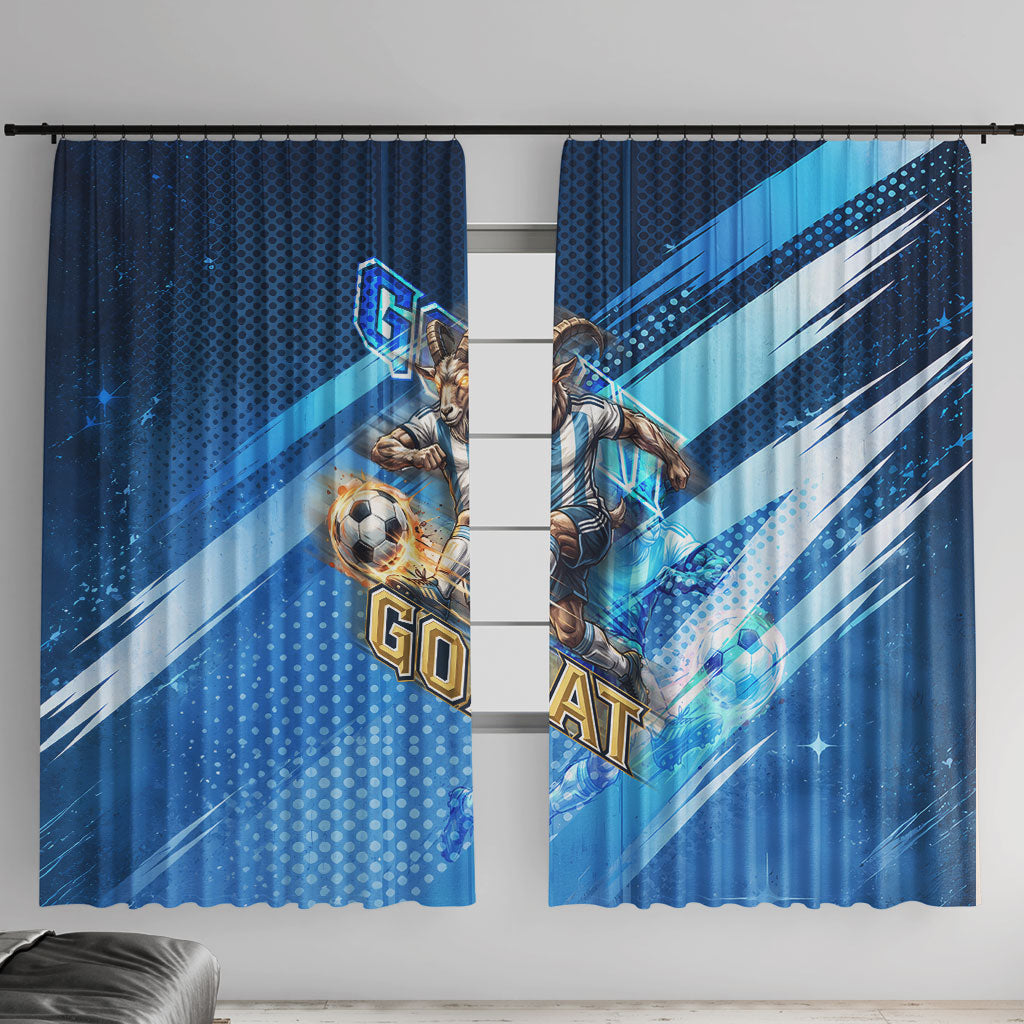 Argentina Football GOAT 10 Pride Window Curtain Power of the King - 4 Star Champions Mascot