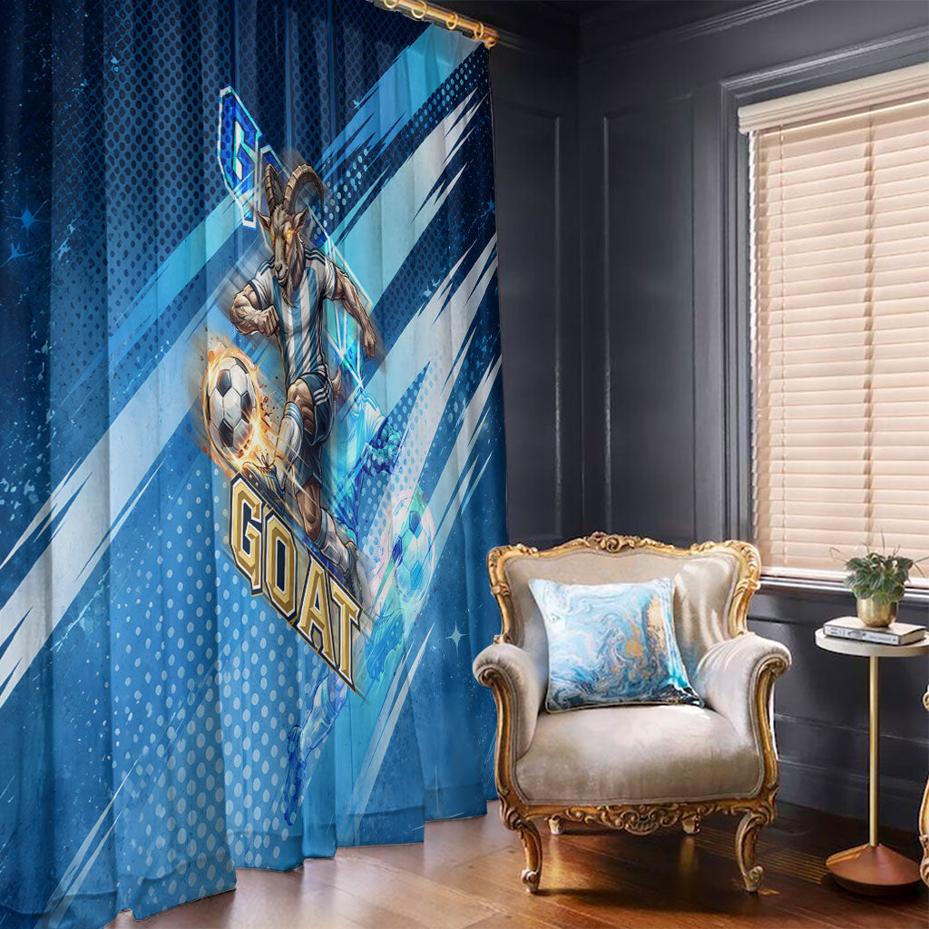 Argentina Football GOAT 10 Pride Window Curtain Power of the King - 4 Star Champions Mascot