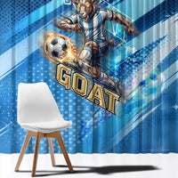 Argentina Football GOAT 10 Pride Window Curtain Power of the King - 4 Star Champions Mascot