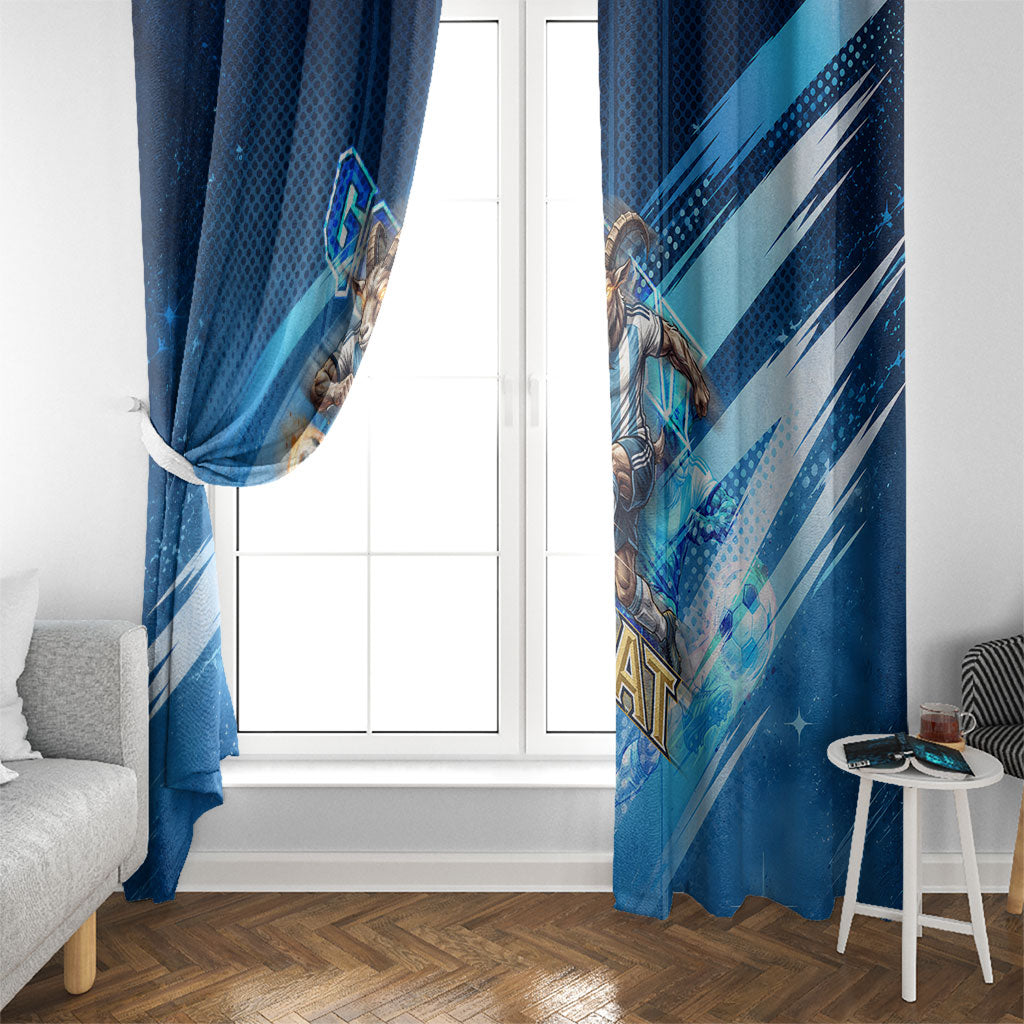 Argentina Football GOAT 10 Pride Window Curtain Power of the King - 4 Star Champions Mascot