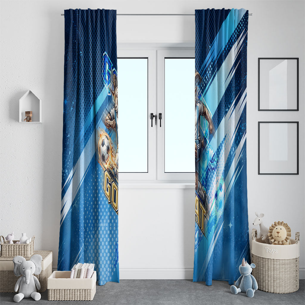 Argentina Football GOAT 10 Pride Window Curtain Power of the King - 4 Star Champions Mascot