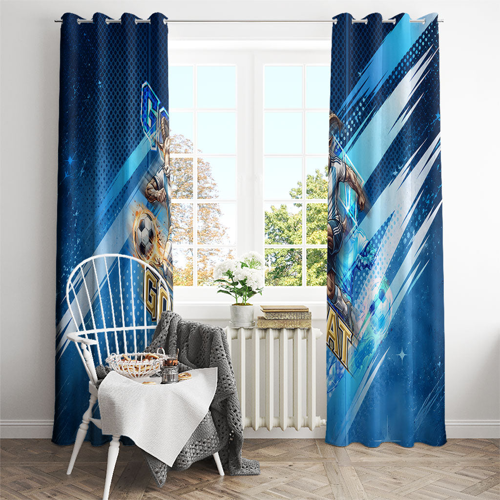 Argentina Football GOAT 10 Pride Window Curtain Power of the King - 4 Star Champions Mascot