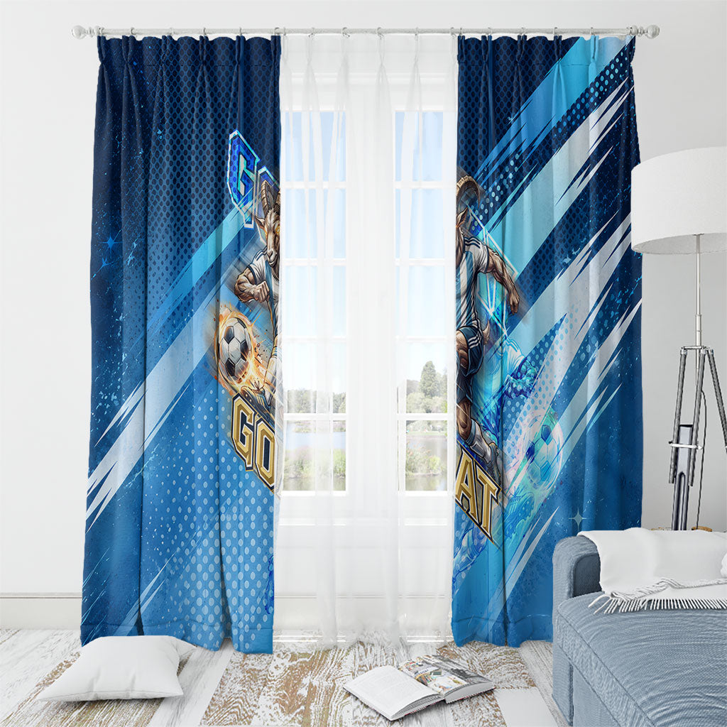 Argentina Football GOAT 10 Pride Window Curtain Power of the King - 4 Star Champions Mascot