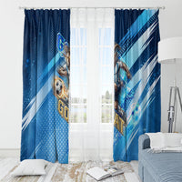 Argentina Football GOAT 10 Pride Window Curtain Power of the King - 4 Star Champions Mascot