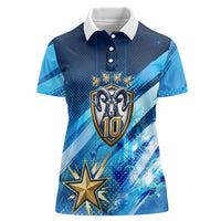 Argentina Football GOAT 10 Pride Women Polo Shirt Power of the King - 4 Star Champions Mascot