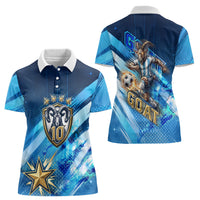 Argentina Football GOAT 10 Pride Women Polo Shirt Power of the King - 4 Star Champions Mascot