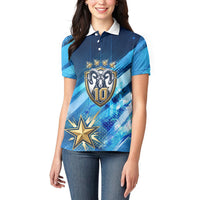 Argentina Football GOAT 10 Pride Women Polo Shirt Power of the King - 4 Star Champions Mascot