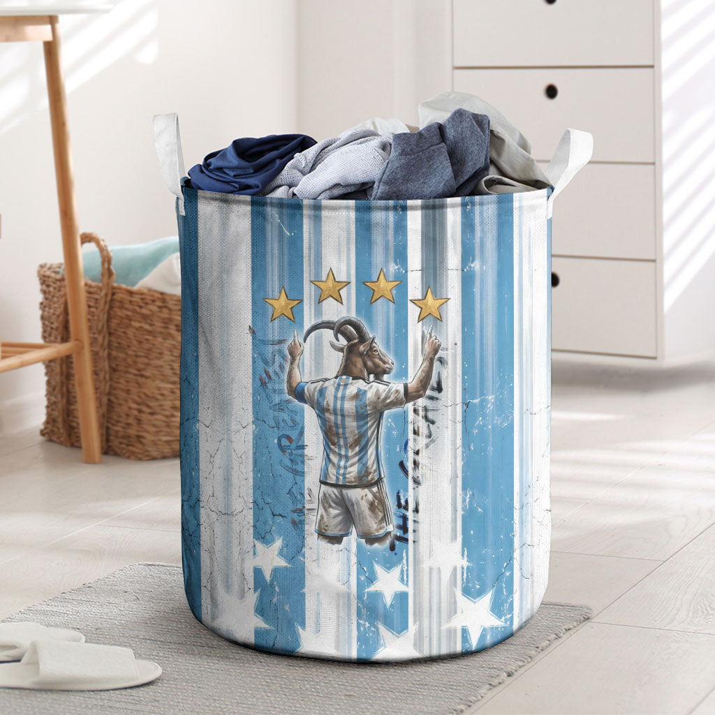 Argentina Football GOAT Laundry Basket Four Times World Champions