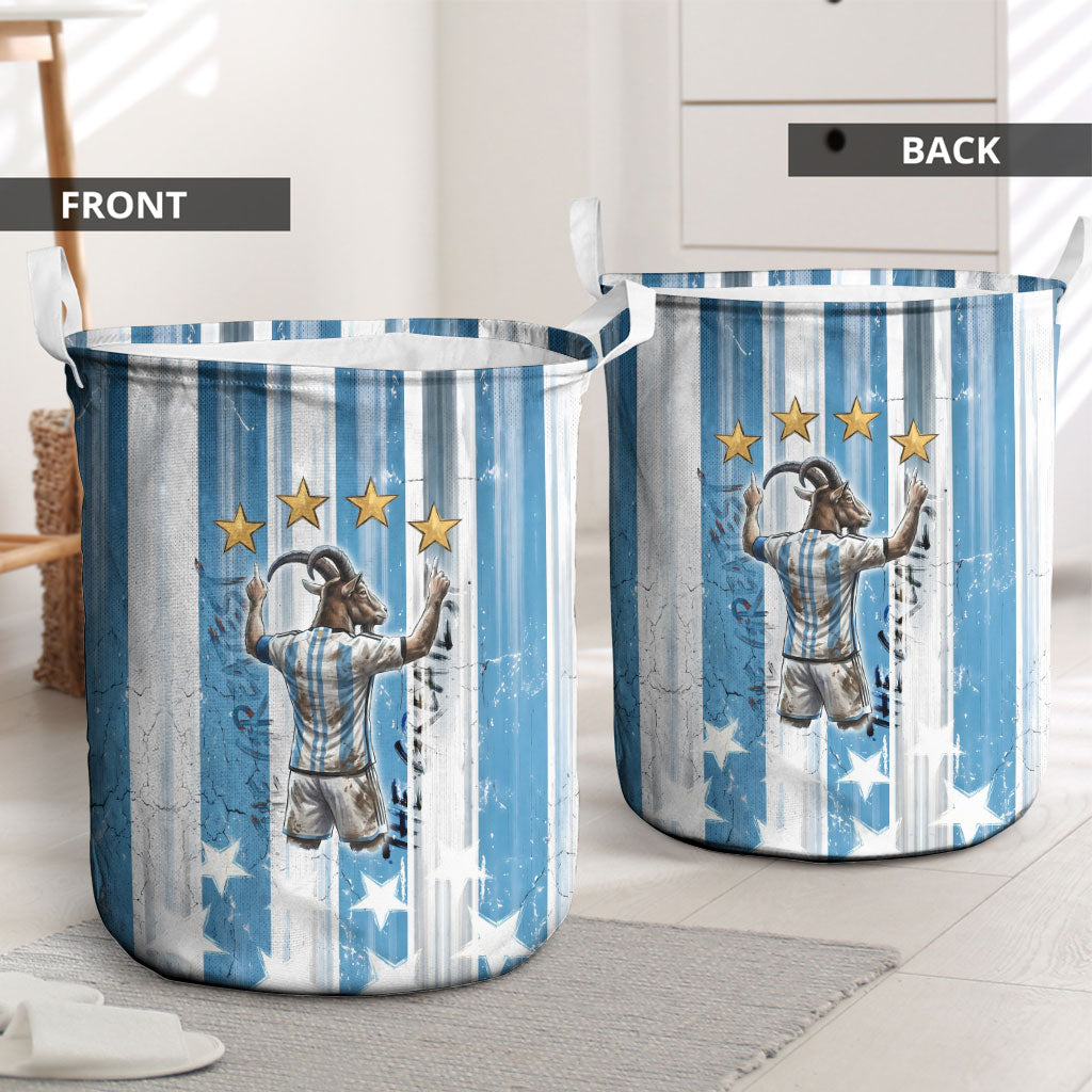 Argentina Football GOAT Laundry Basket Four Times World Champions