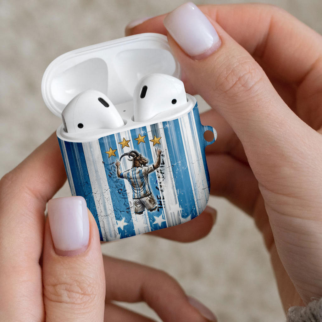 Argentina Football GOAT AirPods Case Four Times World Champions