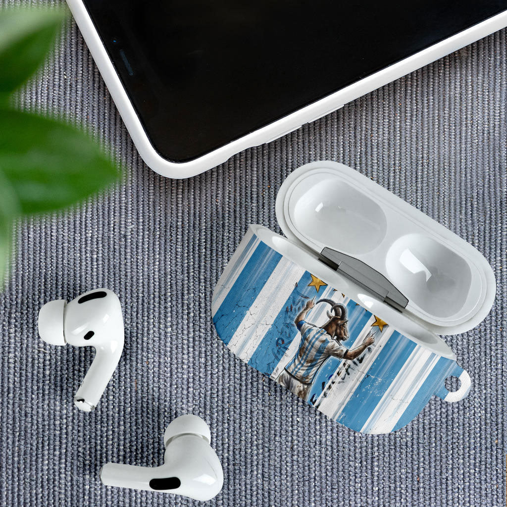 Argentina Football GOAT AirPods Case Four Times World Champions