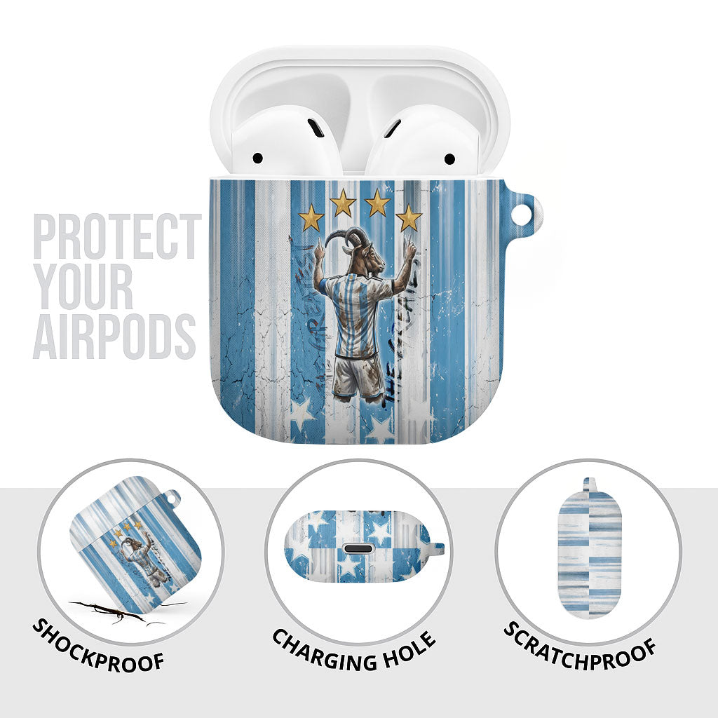 Argentina Football GOAT AirPods Case Four Times World Champions