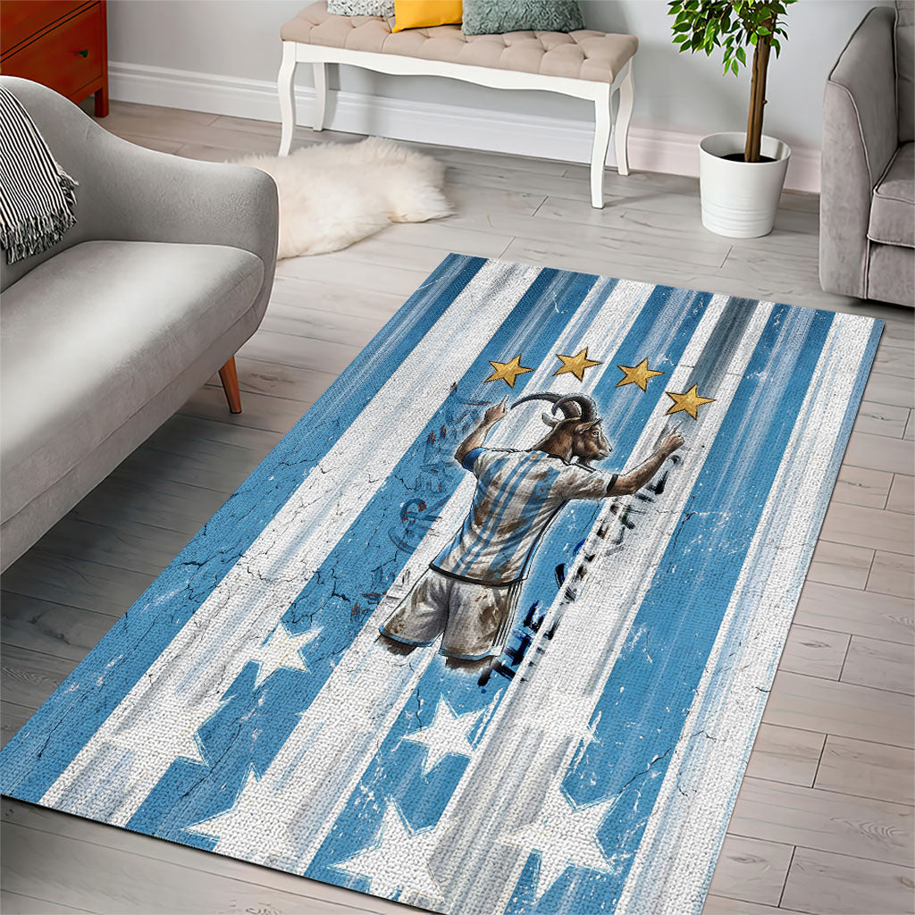Argentina Football GOAT Area Rug Four Times World Champions