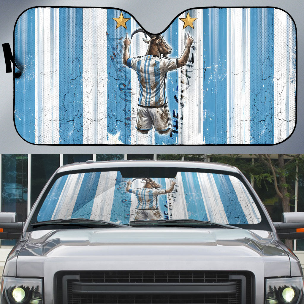 Argentina Football GOAT Auto Sun Shade Four Times World Champions