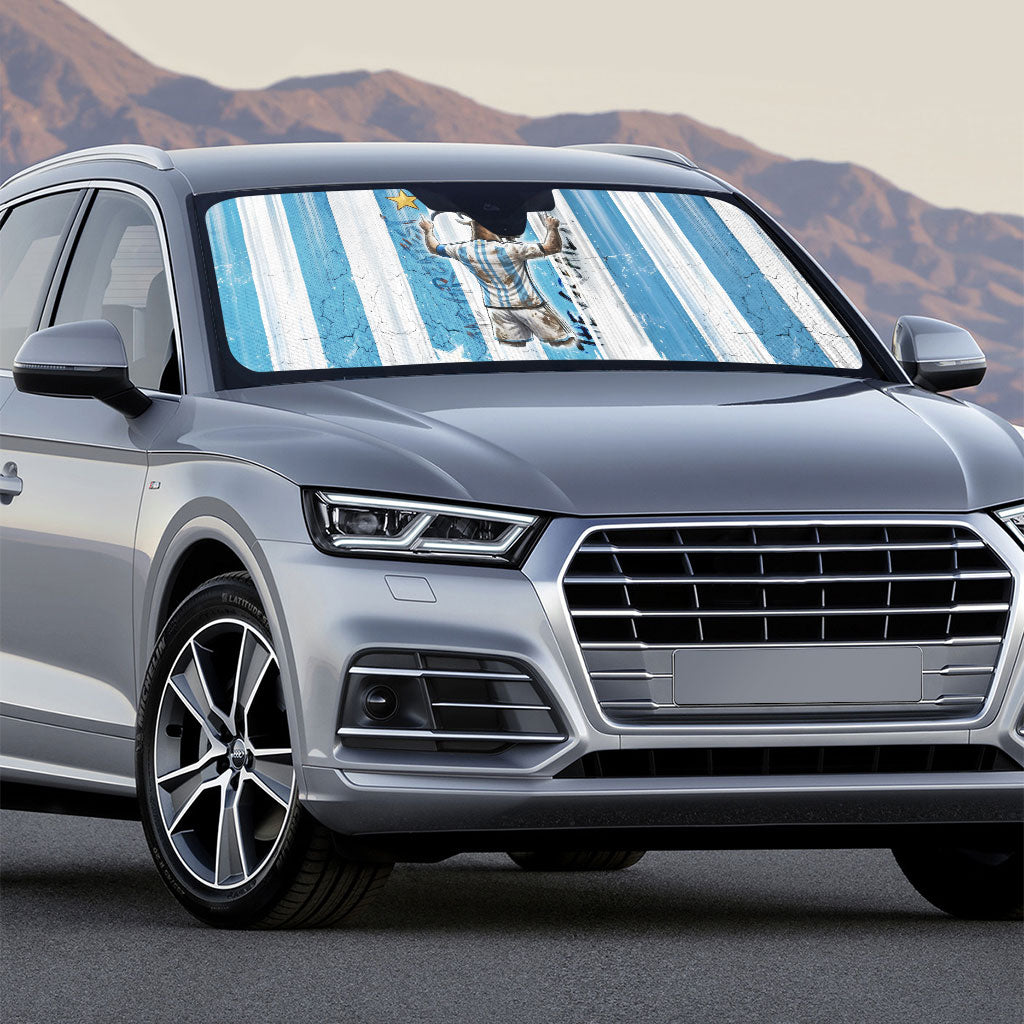 Argentina Football GOAT Auto Sun Shade Four Times World Champions