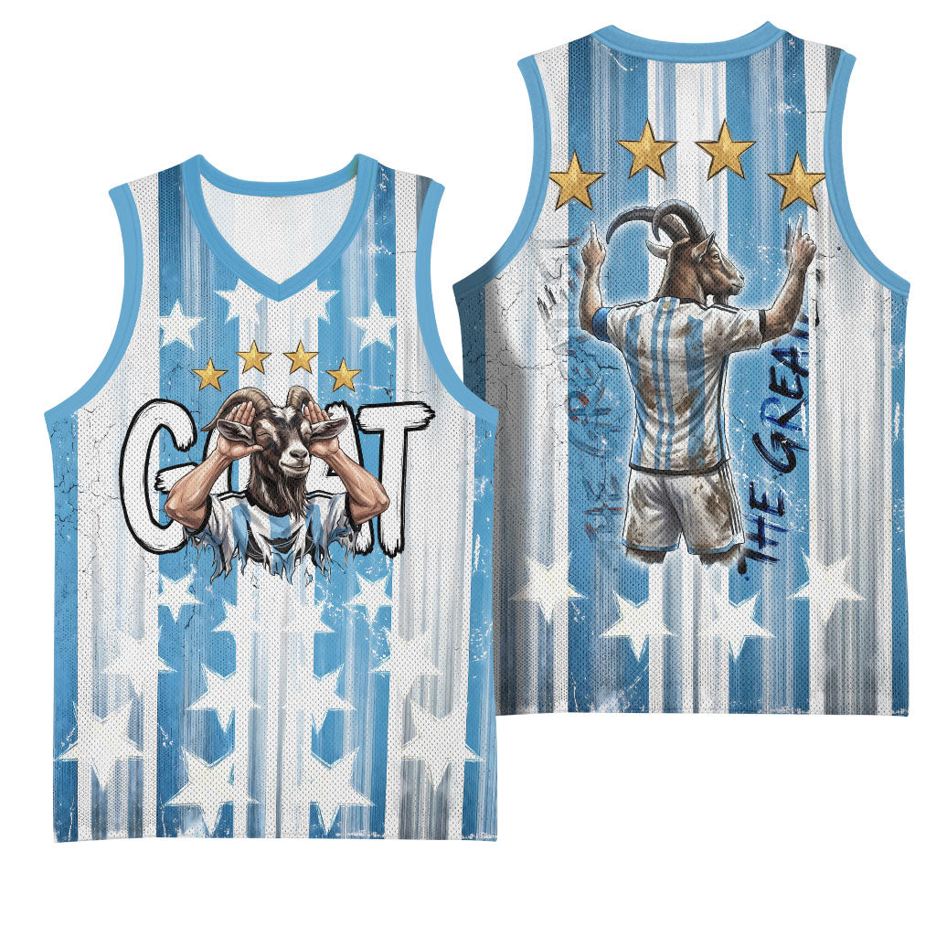 Argentina Football GOAT Basketball Jersey Four Times World Champions