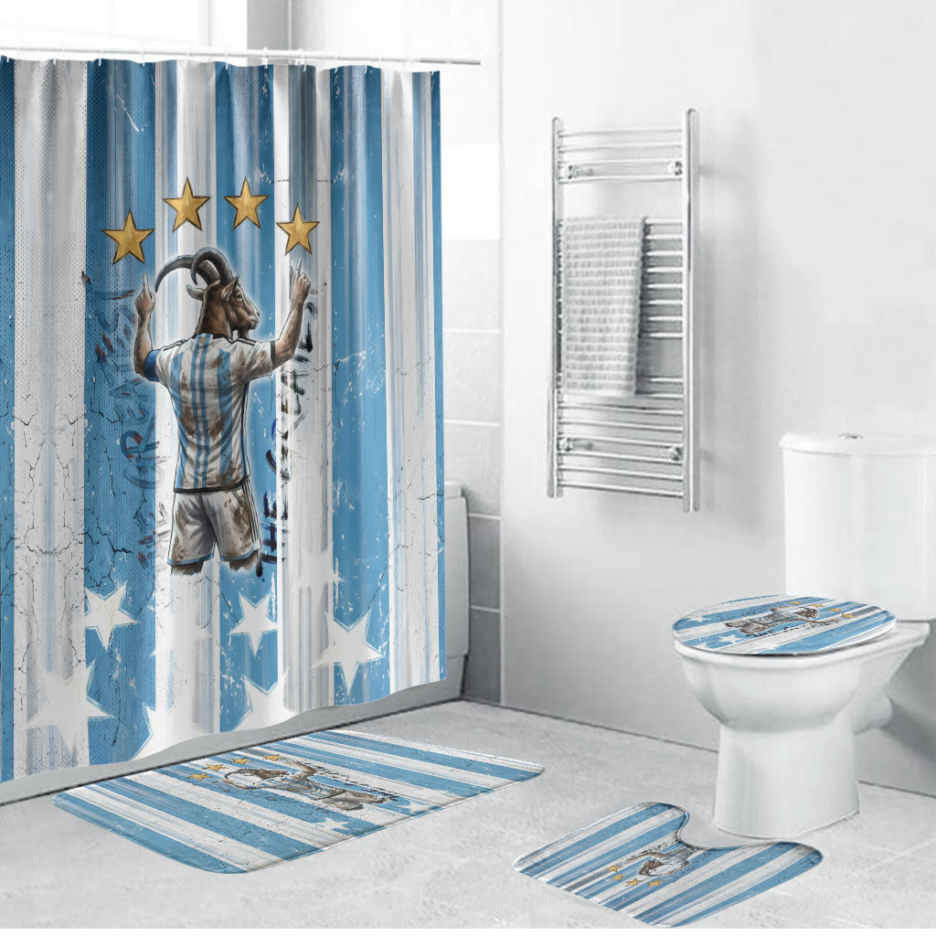 Argentina Football GOAT Bathroom Set Four Times World Champions
