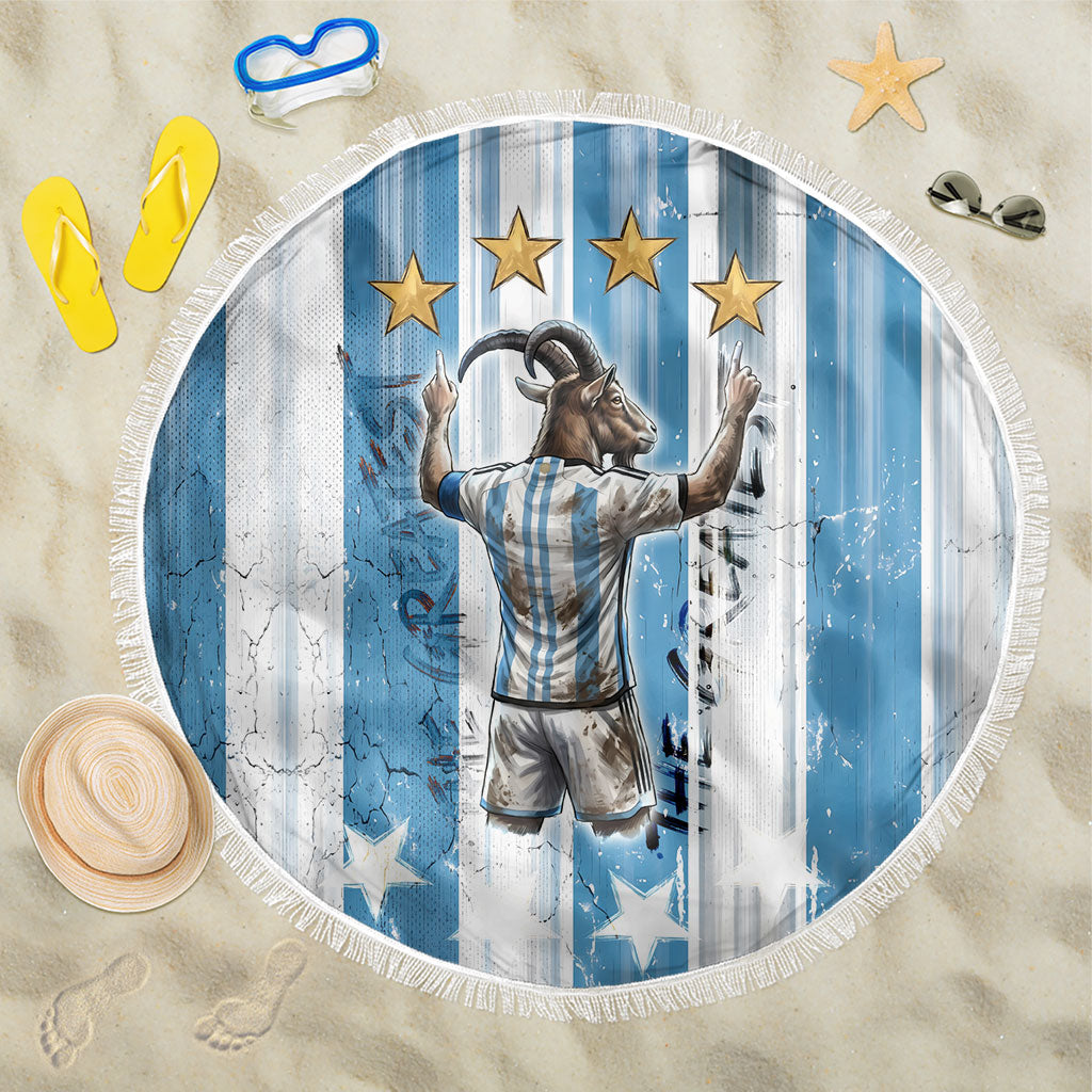 Argentina Football GOAT Beach Blanket Four Times World Champions