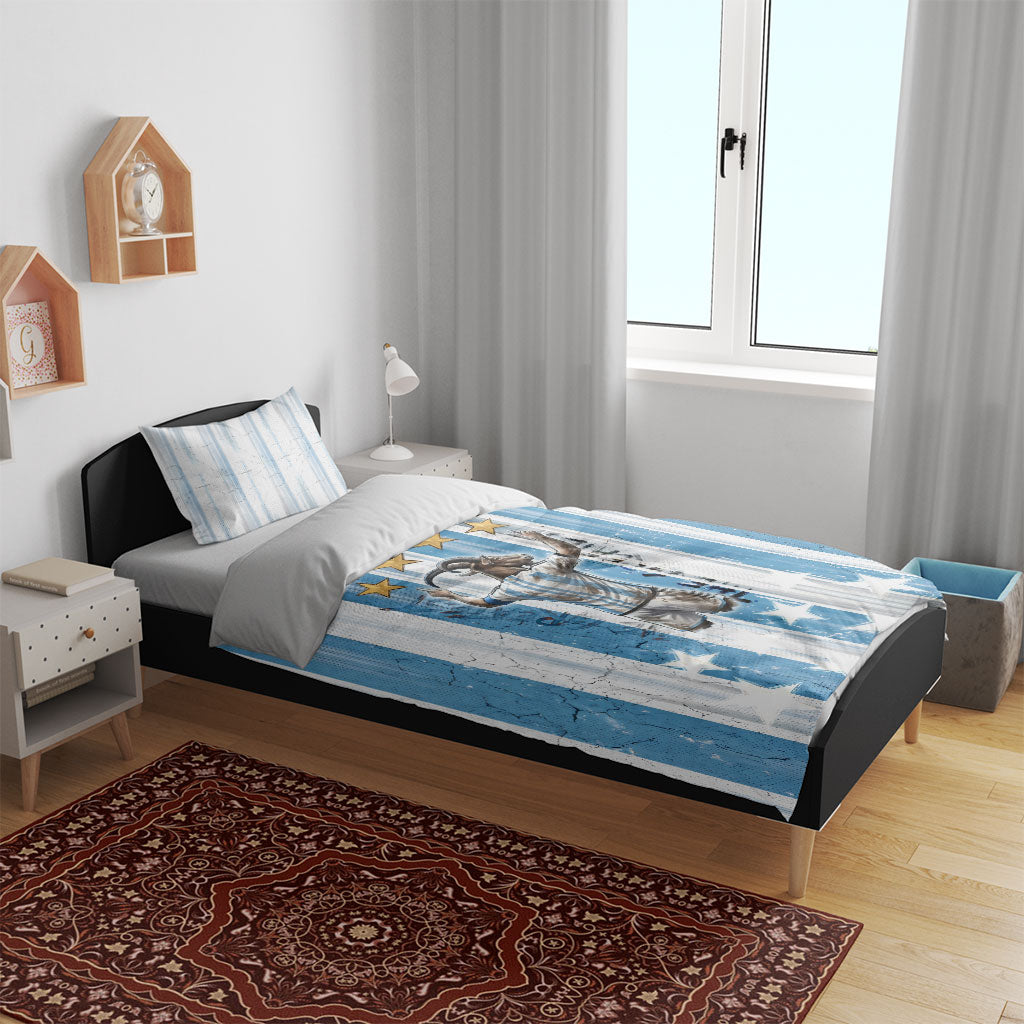 Argentina Football GOAT Bedding Set Four Times World Champions