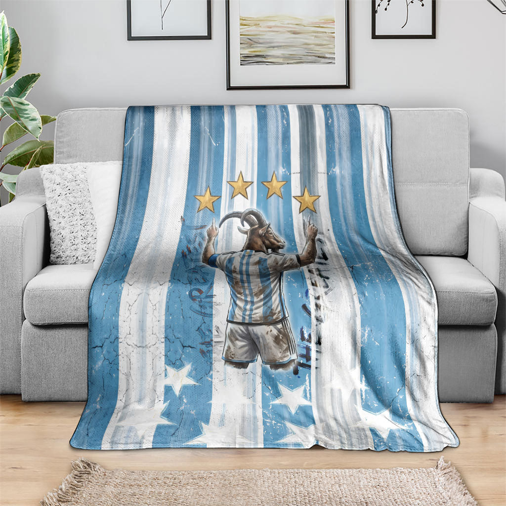 Argentina Football GOAT Blanket Four Times World Champions