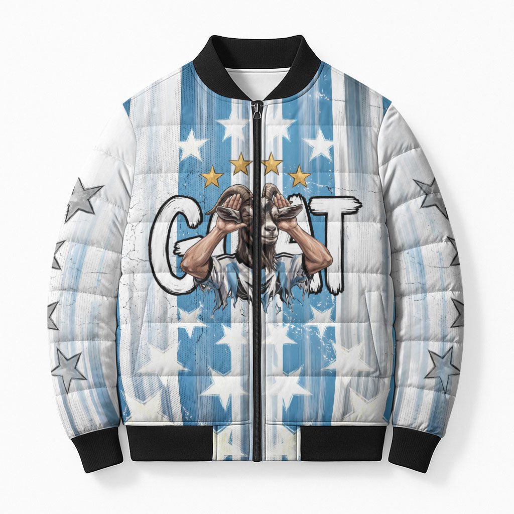 Argentina Football GOAT Bomber Puffer Jacket Four Times World Champions