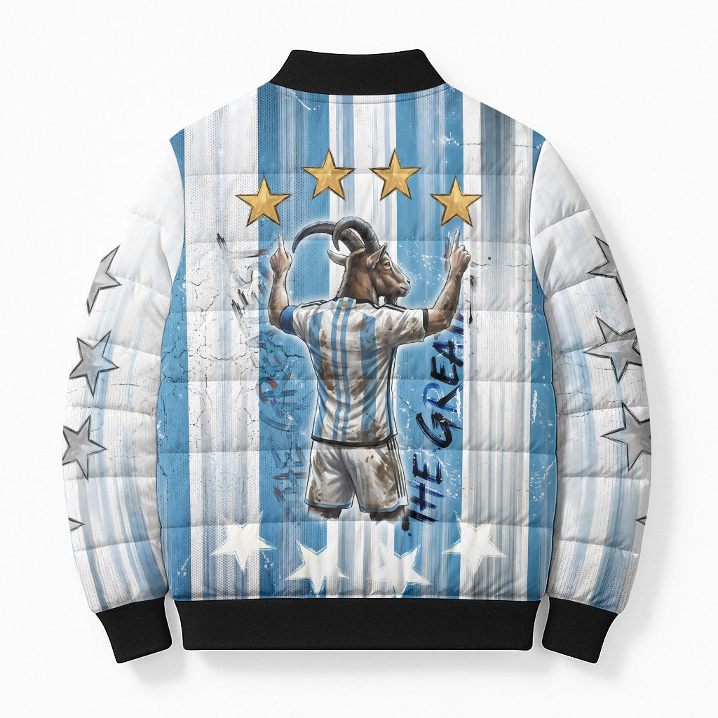 Argentina Football GOAT Bomber Puffer Jacket Four Times World Champions