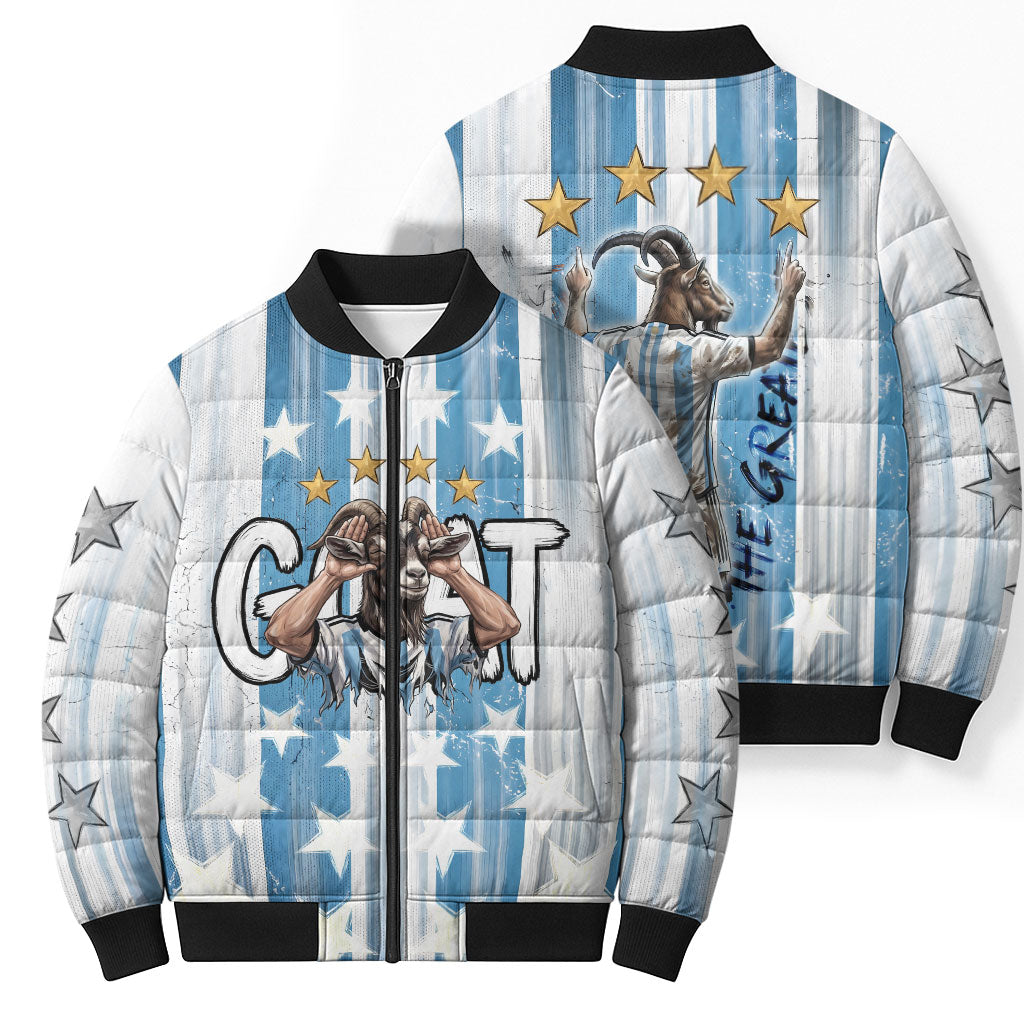 Argentina Football GOAT Bomber Puffer Jacket Four Times World Champions