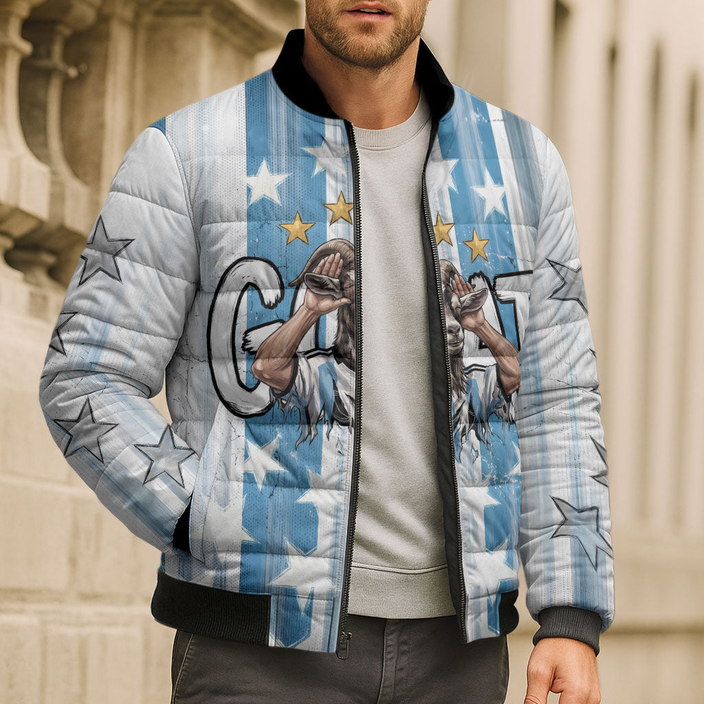 Argentina Football GOAT Bomber Puffer Jacket Four Times World Champions