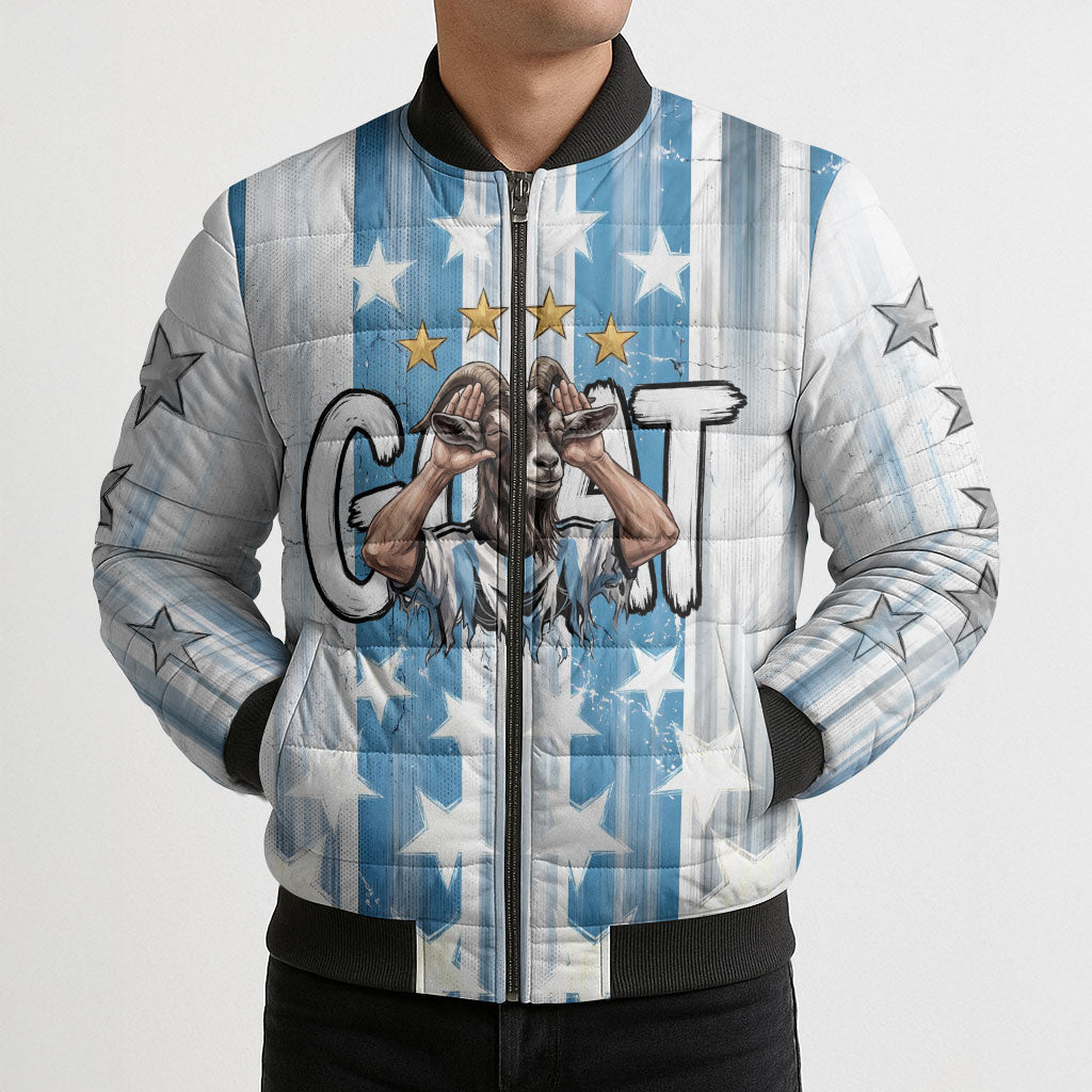 Argentina Football GOAT Bomber Puffer Jacket Four Times World Champions