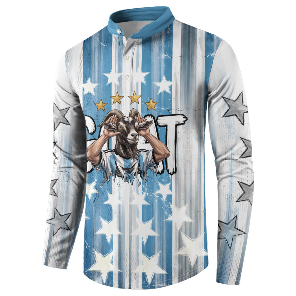 Argentina Football GOAT Button Sweatshirt Four Times World Champions