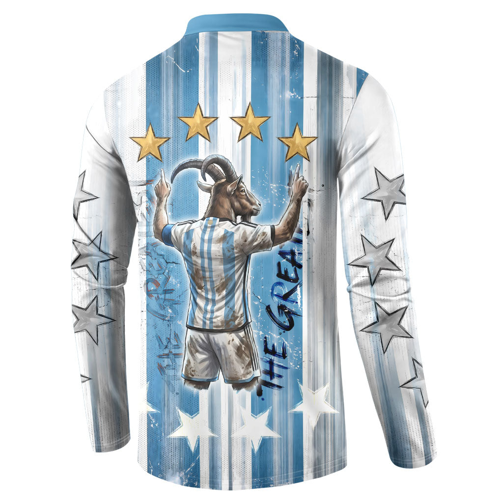 Argentina Football GOAT Button Sweatshirt Four Times World Champions