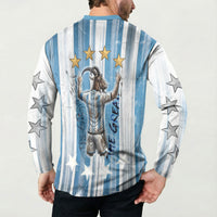 Argentina Football GOAT Button Sweatshirt Four Times World Champions
