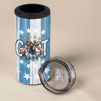 Argentina Football GOAT 4 in 1 Can Cooler Tumbler Four Times World Champions