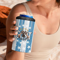 Argentina Football GOAT 4 in 1 Can Cooler Tumbler Four Times World Champions