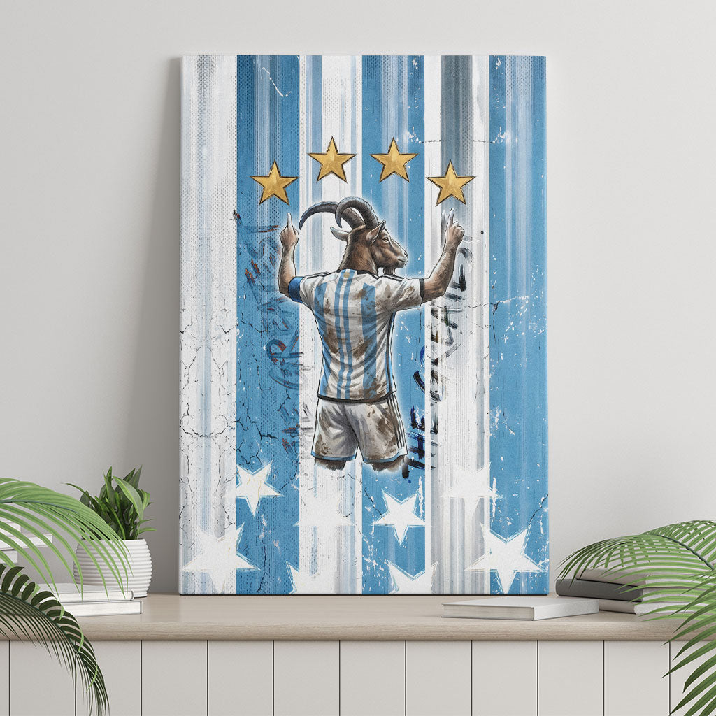 Argentina Football GOAT Canvas Wall Art Four Times World Champions