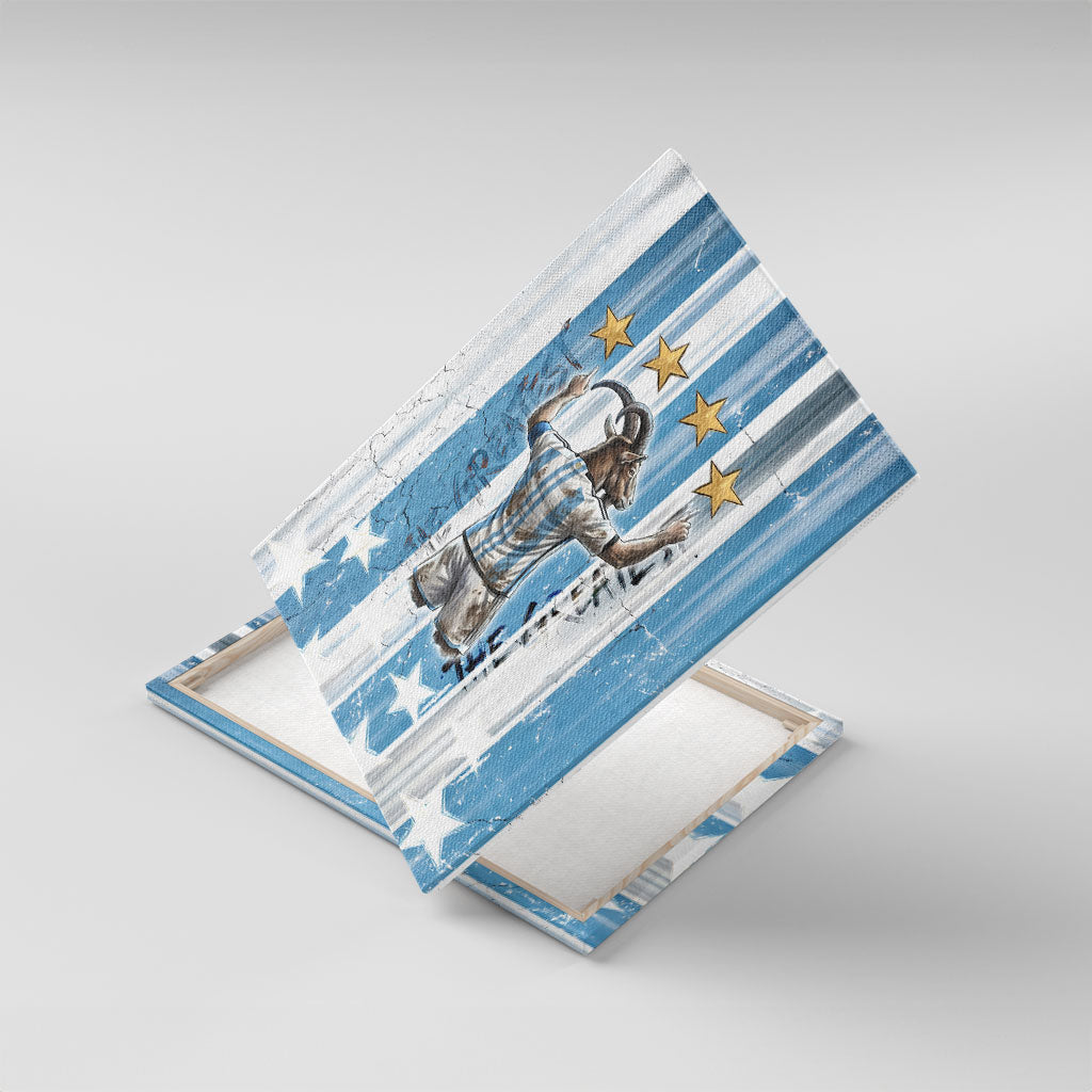 Argentina Football GOAT Canvas Wall Art Four Times World Champions