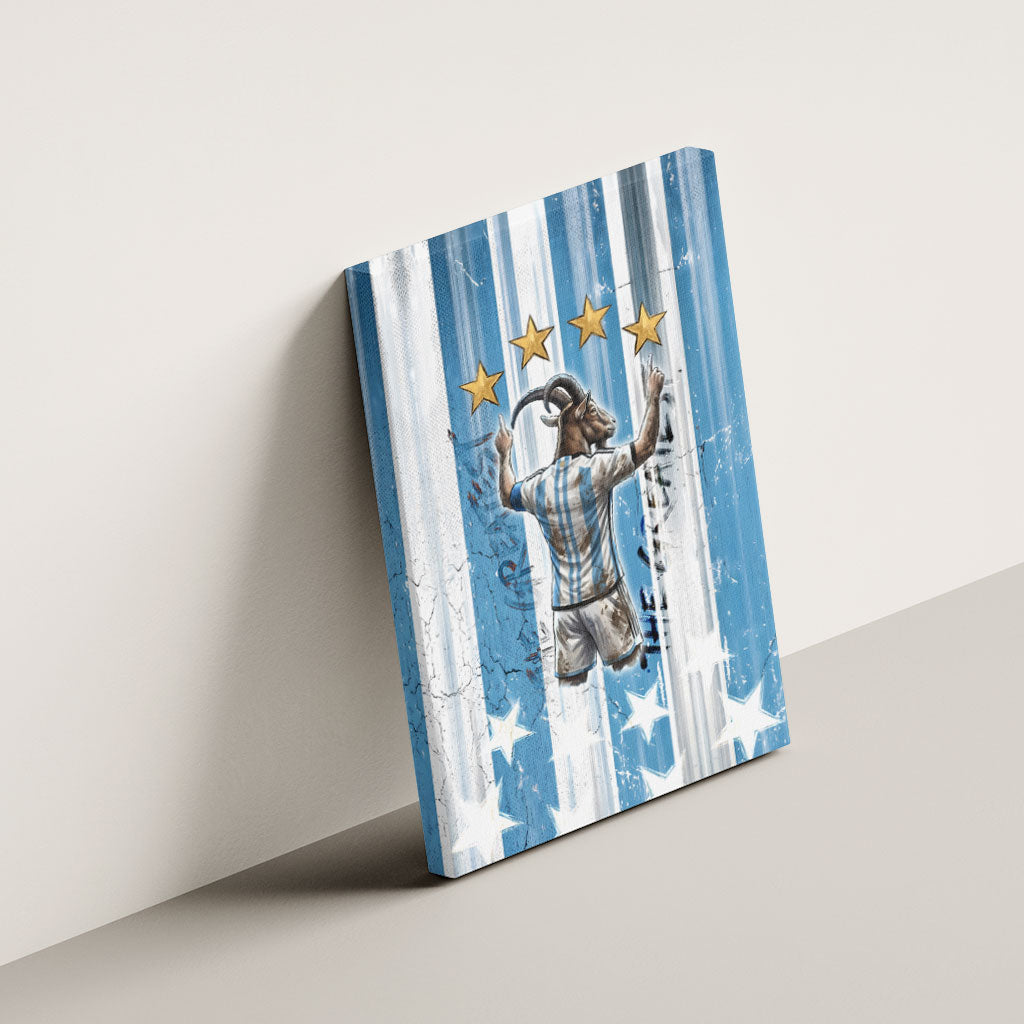 Argentina Football GOAT Canvas Wall Art Four Times World Champions