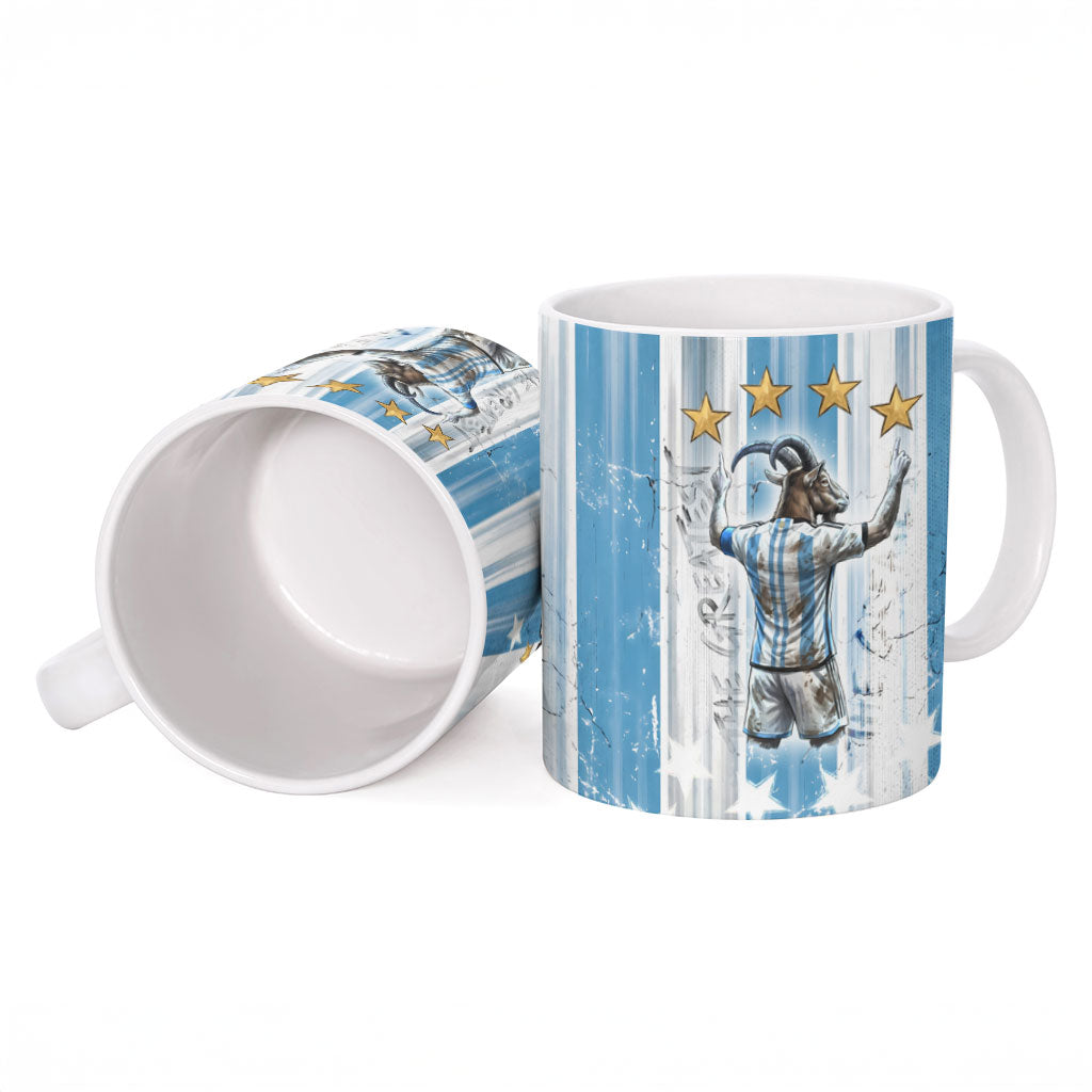 Argentina Football GOAT Ceramic Mug Four Times World Champions