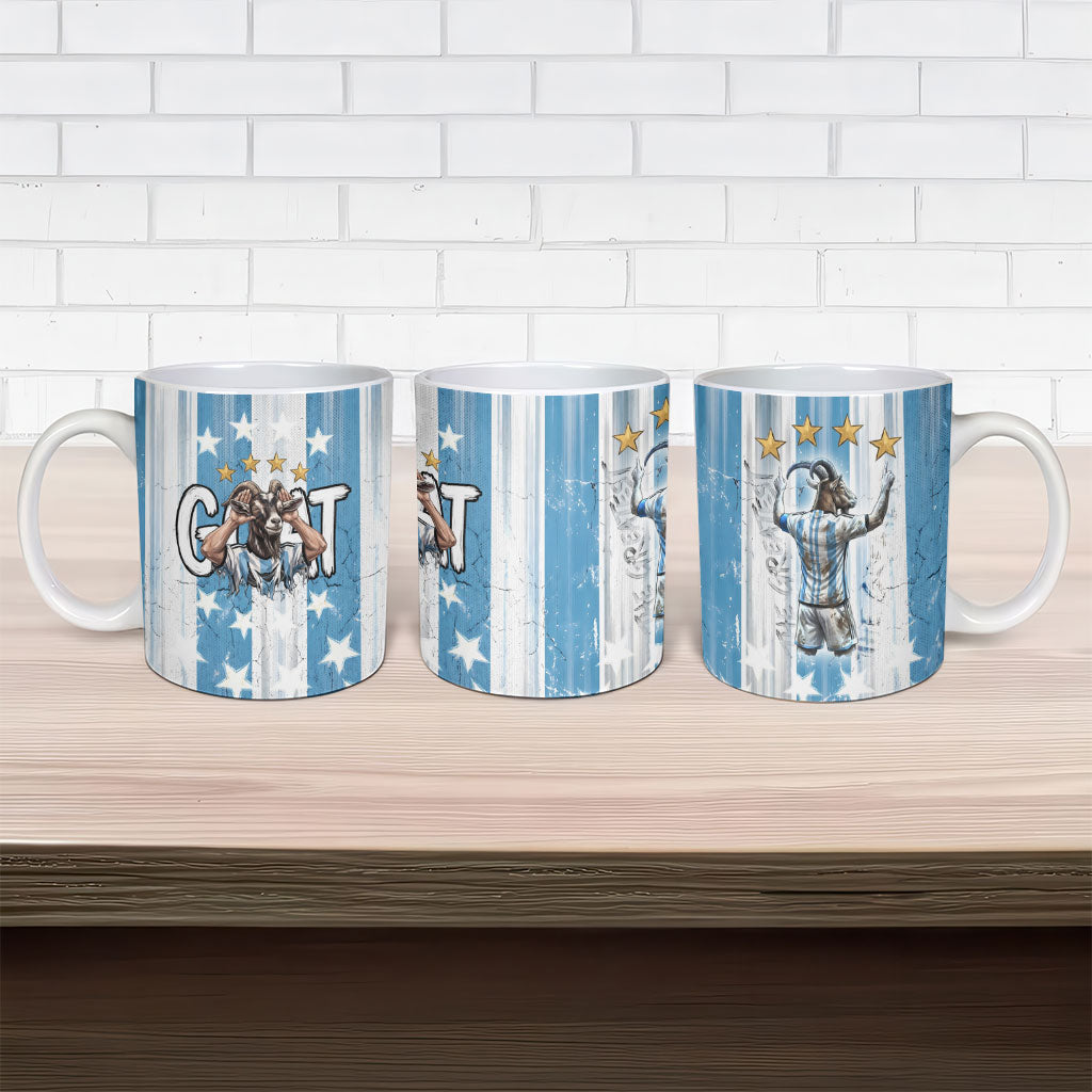 Argentina Football GOAT Ceramic Mug Four Times World Champions