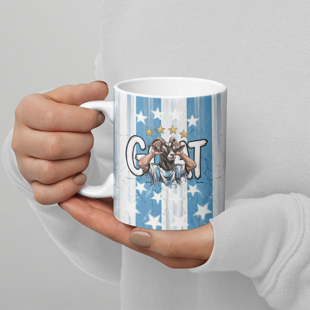 Argentina Football GOAT Ceramic Mug Four Times World Champions