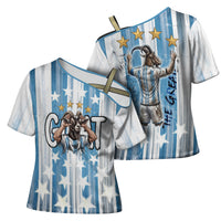 Argentina Football GOAT Cross Shoulder Shirt Four Times World Champions