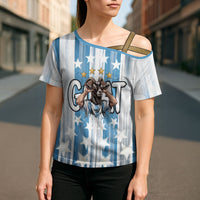 Argentina Football GOAT Cross Shoulder Shirt Four Times World Champions