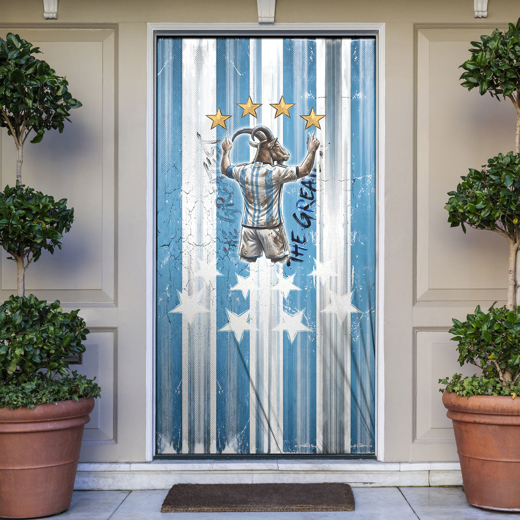Argentina Football GOAT Door Cover Four Times World Champions