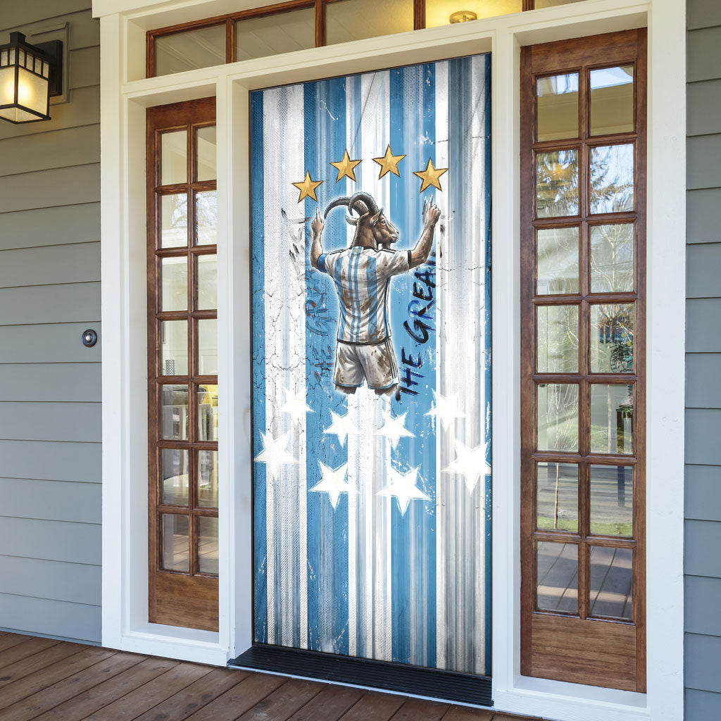 Argentina Football GOAT Door Cover Four Times World Champions