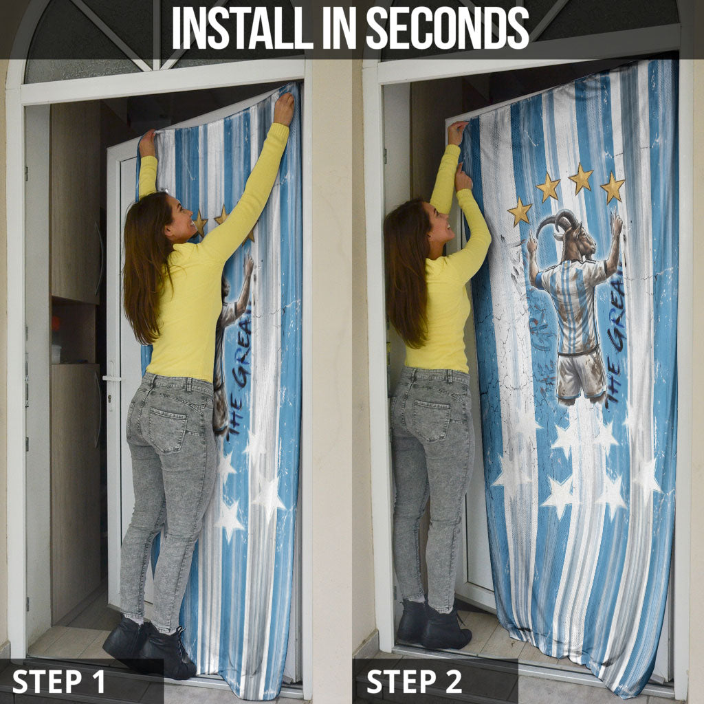 Argentina Football GOAT Door Cover Four Times World Champions