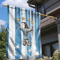 Argentina Football GOAT Garden Flag Four Times World Champions