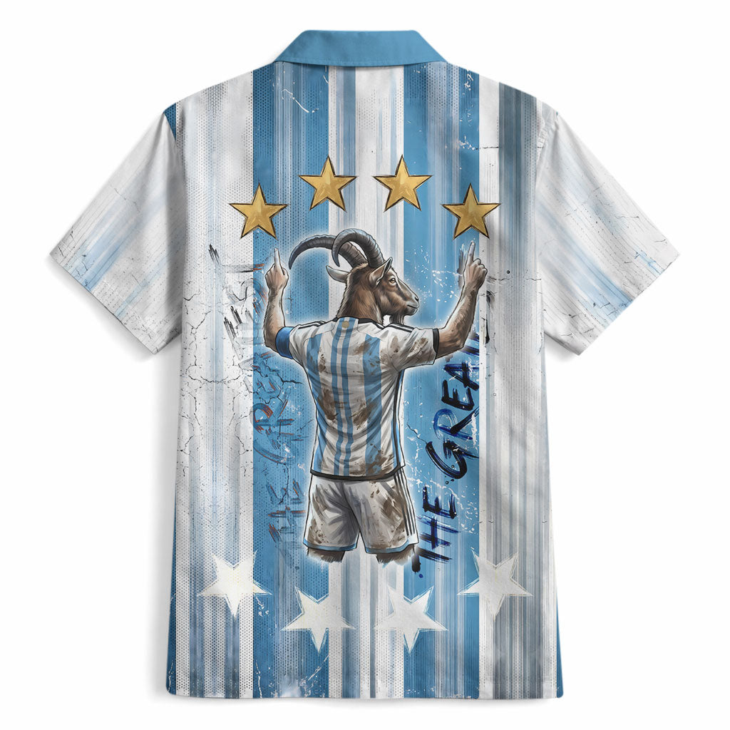 Argentina Football GOAT Hawaiian Shirt Four Times World Champions