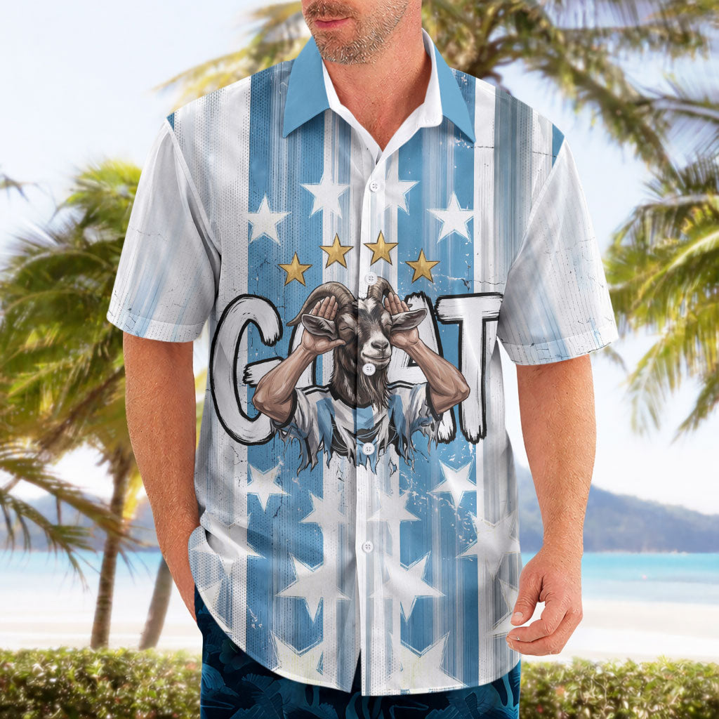 Argentina Football GOAT Hawaiian Shirt Four Times World Champions