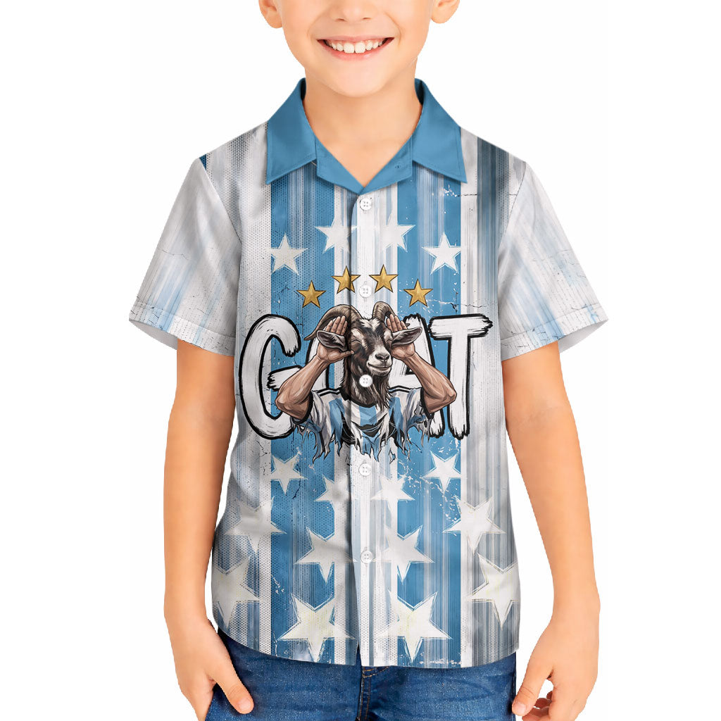 Argentina Football GOAT Hawaiian Shirt Four Times World Champions