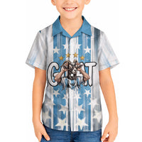 Argentina Football GOAT Hawaiian Shirt Four Times World Champions